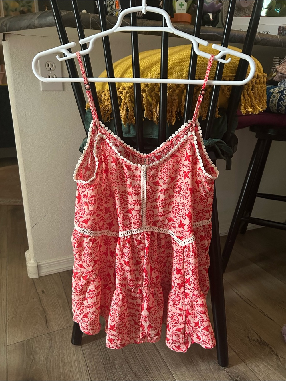 Xhilaration Pink Floral Spaghetti-Strap Tank top